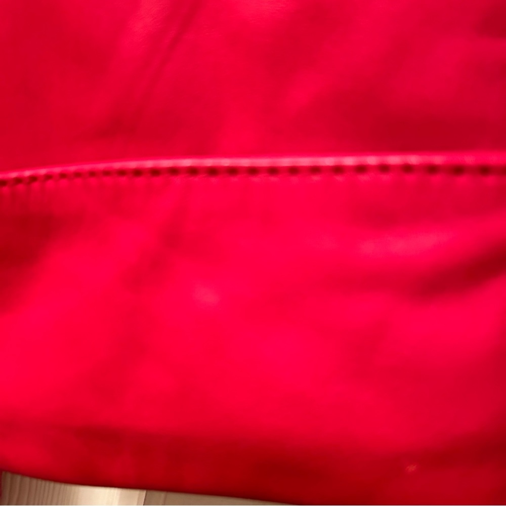 Red Open Front Leather Jacket - Picture 4 of 8